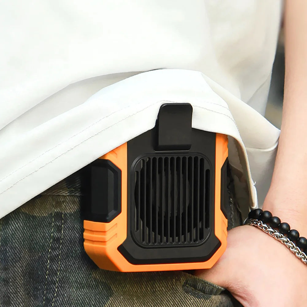 Personal Belt Clip Fan with Portable Power Bank and Flashlight