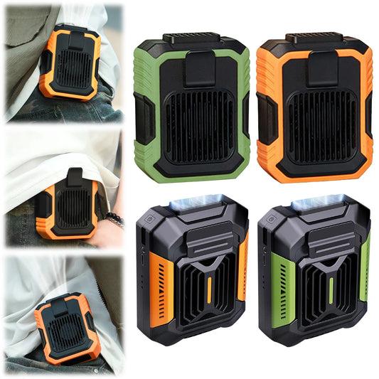 Personal Belt Clip Fan with Portable Power Bank and Flashlight