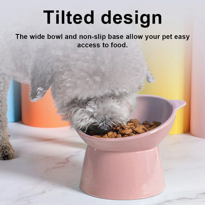 Tilted Easy Feeding Pet Food Bowl