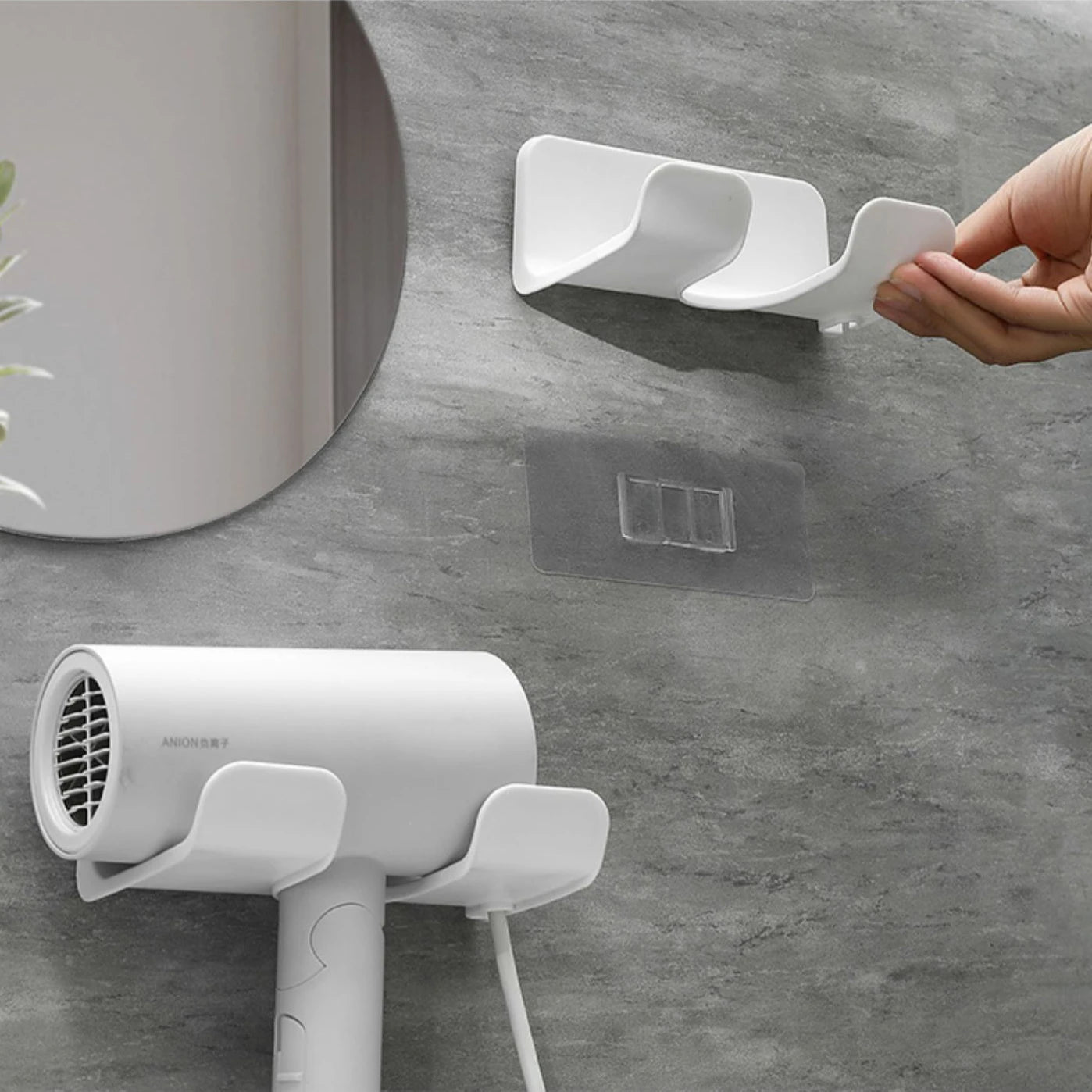 Space Saving Easy Install Hair Dryer Holder